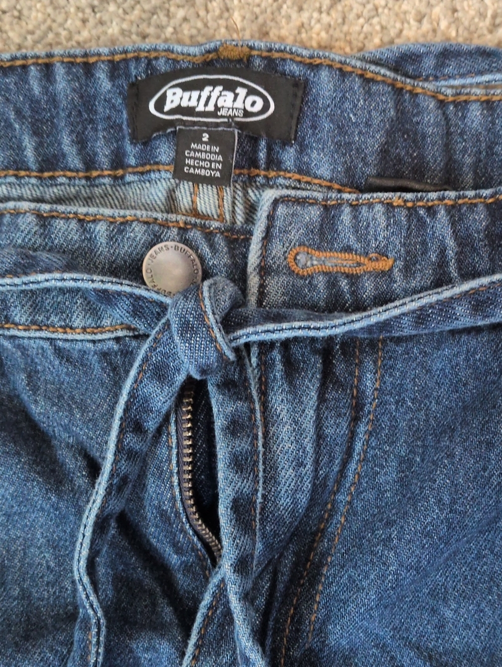 Buffalo David Bitton Women's Blue Drawstring Relaxed Jeans